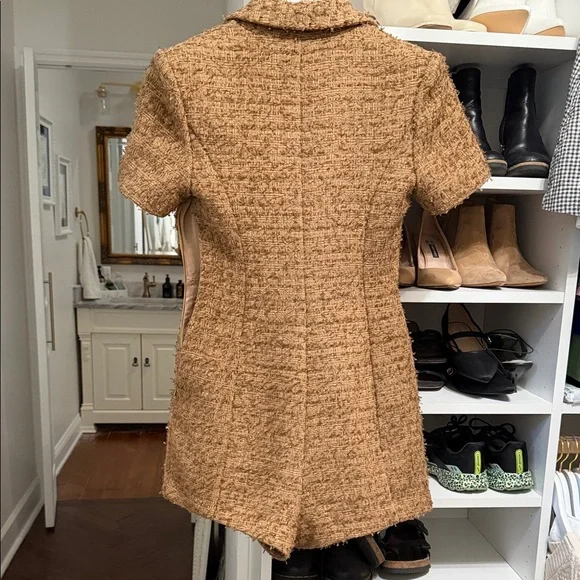Endless Rose Tan Tweed Short-Sleeve Blazer - Picture 4 of 9